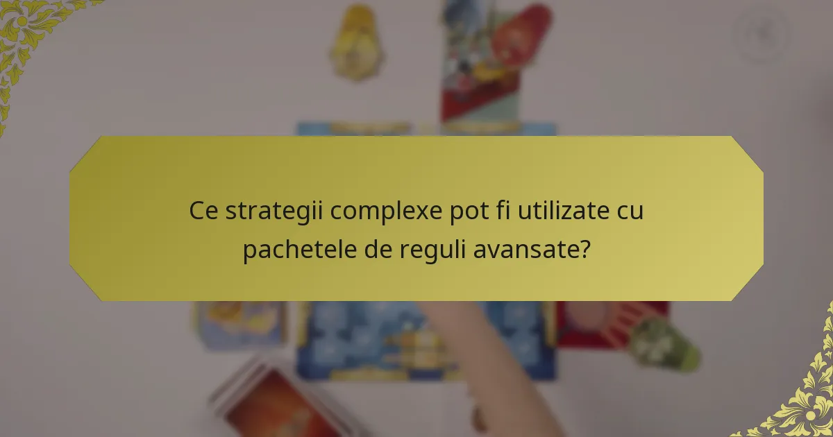 Ce strategii complexe pot fi utilizate cu pachetele de reguli avansate?