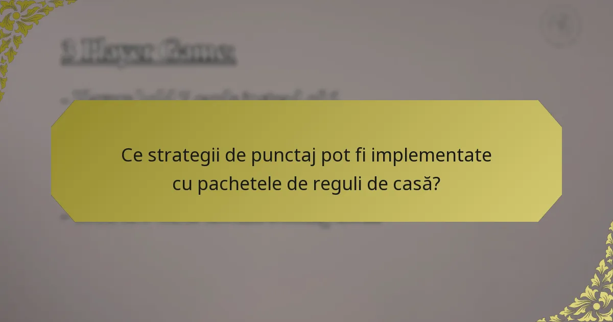 Ce strategii de punctaj pot fi implementate cu pachetele de reguli de casă?