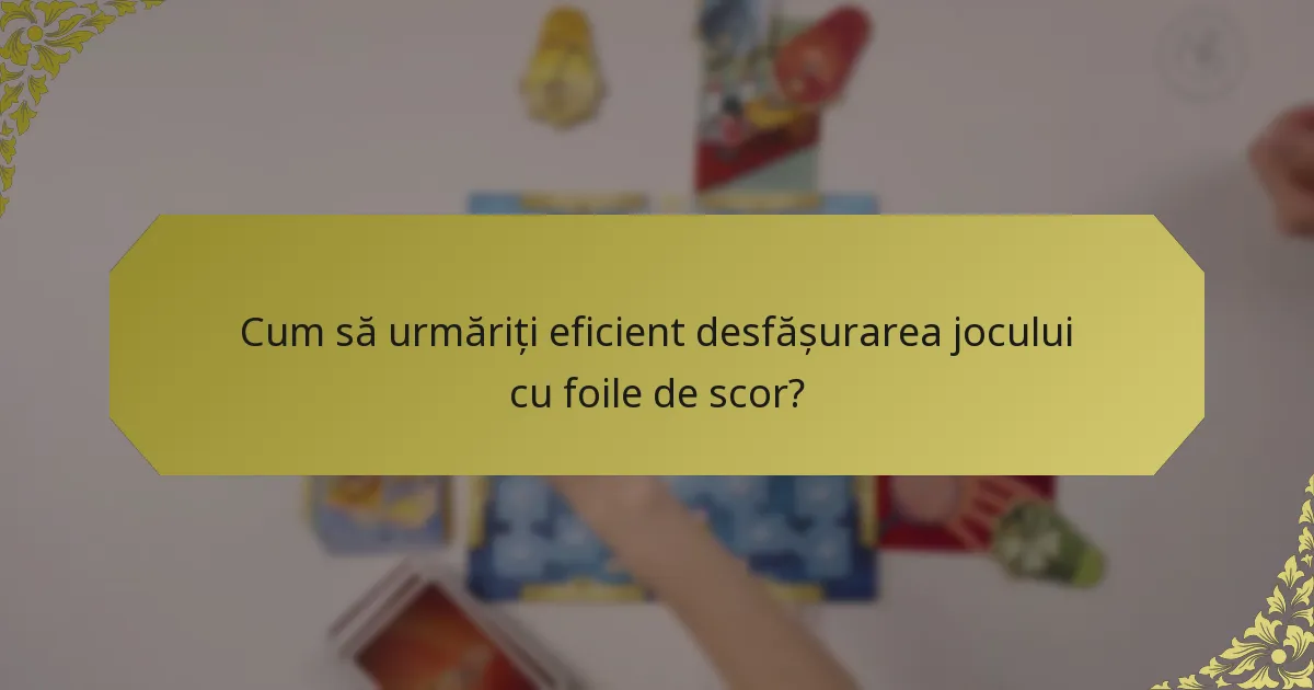 Cum să urmăriți eficient desfășurarea jocului cu foile de scor?