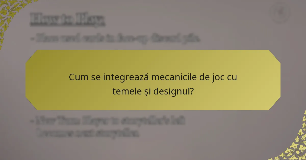 Cum se integrează mecanicile de joc cu temele și designul?