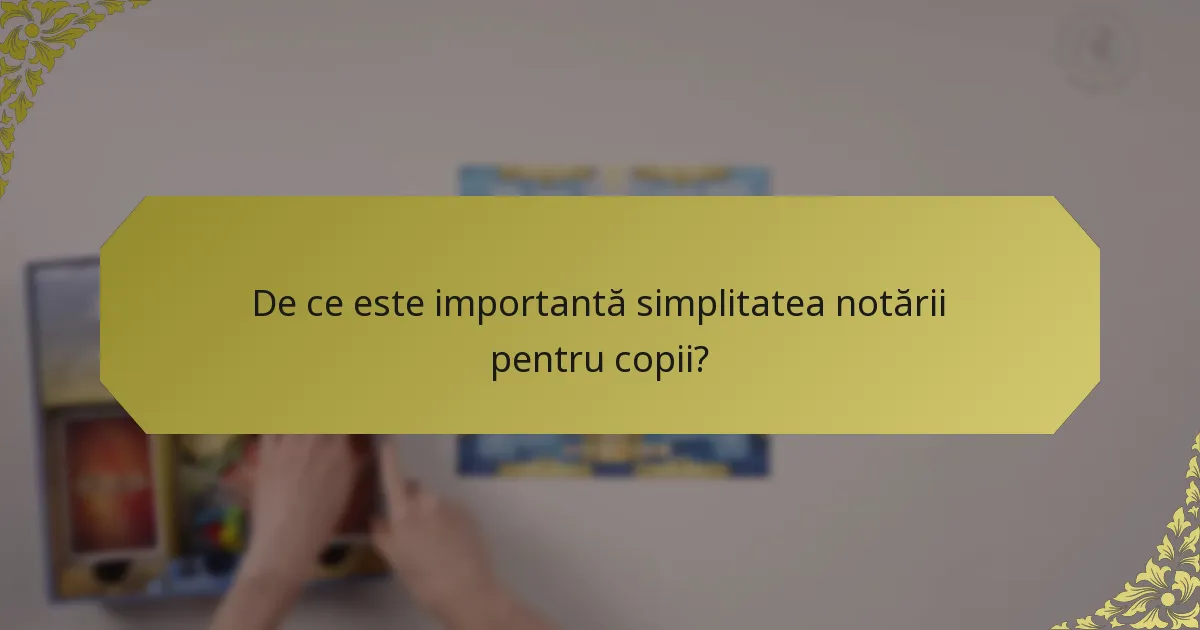 De ce este importantă simplitatea notării pentru copii?